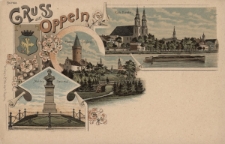 Gruss aus Oppeln : Piasten Schloss, Kath. Kirche, Moltke Denkmal