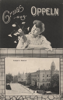 Gruss aus Oppeln : Postamt u. Bahnhof