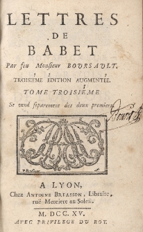 Lettres de Babet. T.3