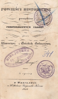 Powieści historyczne porządkiem chronologicznym ułożone. Tom 2