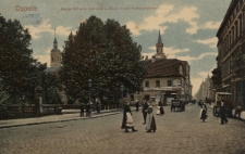 Oppeln : Kaiser Wilhelm Denkmal u. Blick in die Krakauerstrasse