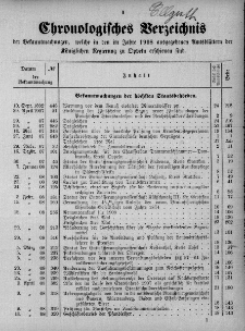 Chronologisches Verzeichnis der Bekanntmachungen, welche in den im Jahre 1908 ausgegeben Amtsbl&auml;ttern der K&ouml;niglichen Regierung zu Oppeln erschienen find