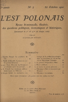 L'Est Polonais : revue bi-mensuelle, illustr&eacute;e, des questions politiques, &eacute;conomiques et historiques. Nr 2