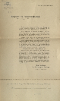 An die Mitglieder des Eichendorffbundes. Ortsgruppe Gleiwitz