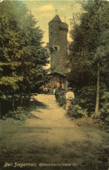 Głuchołazy : widok na wieżę widokową na dzisiejszej G&oacute;rze Chrobrego