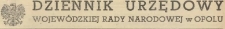 Dziennik Urzędowy Wojew&oacute;dzkiej Rady Narodowej w Opolu, 1972, nr 1-15 + skorowidz