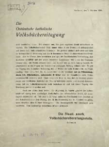 Die Ostdeutsche katholische Volksb&uuml;chereitagung