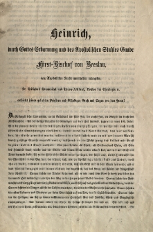[List pasterski Księcia-Biskupa Wrocławskiego Henryka]