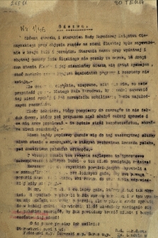Odezwa [Inc.:] Gł&oacute;wną troską i staraniem Rady Narodowej Księstwa Cieszyńskiego... było zapewnienie ładu i porządku... [Expl.:] Dlatego... Rada zarządziła mobilizację...