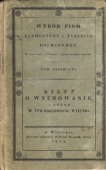 Listy o wychowaniu, i r&oacute;żne w tym przedmiocie wyjątki