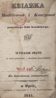 Książka modlitewna i Kancyonał dla pospolitego ludu katolickiego