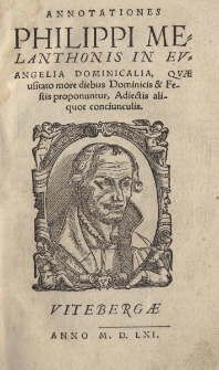 Annotationes [...] in evangelia dominicalia