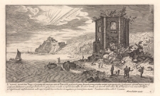 L&rsquo;orientale lato del detto Tempio col&rsquo;prospetto della rouinata citta di Baie