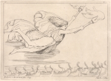 Eris z płonącymi pochodniami wysłana przez Zeusa do statk&oacute;w greckich