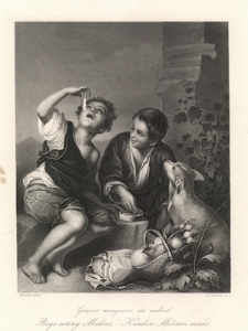 Gar&ccedil;ons mangeant des melons / Boys eating melons / Knaben Melonen essend