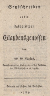 Sendschreiben an die katholischen Glaubensgenossen