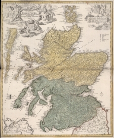Magnae Britanniae Pars Septentrionalis qua Regnum Scotiae in Suas Partes et subjacentes Insulas divisum Accurata Tabula ex archetypo Vischeriano desunta exhibetur imitatore Iohan.Bapt.Homanno.