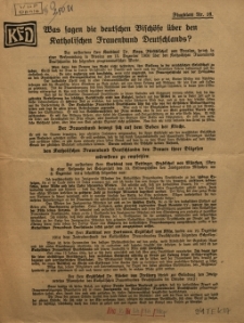Was sagen die detuschen Bisch&ouml;fe &uuml;ber den Katholischen Frauenbund Deutschlands. Flugblatt Nr.16