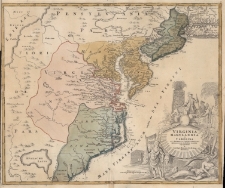 Virginia Marylandia et Carolina in America Septentrionali Britannorum industria excultae repraesentatae