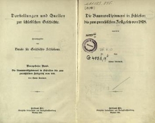 Darstellungen und Quellen zur schlesischen Geschichte. Bd. 19. Die Baumwollspinnerei in Schlesien bis zum preussischen Zollgesetz von 1818