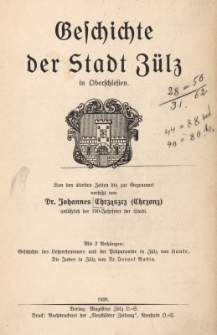 Geschichte der Stadt Zülz in Oberschlesien : von den ältesten Zeiten bis zur Gegenwart