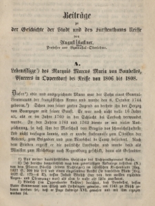 Beitr&auml;ge zu der Geschichte der Stadt und des F&uuml;rstenthums Neisse