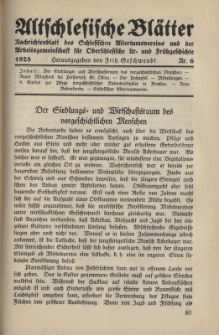 Altschlesische Bl&auml;tter 1928 : Jg.3, Nr 6