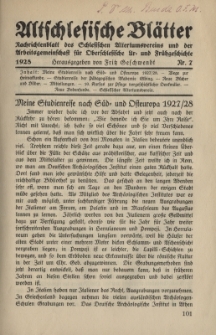 Altschlesische Bl&auml;tter 1928 : Jg.3, Nr 7