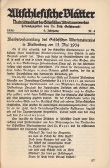 Altschlesische Bl&auml;tter 1934 : Jg.9, Nr 4