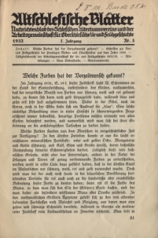 Altschlesische Bl&auml;tter 1932 : Jg.7, Nr 3