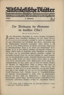 Altschlesische Bl&auml;tter 1933 : Jg.8, Nr 6