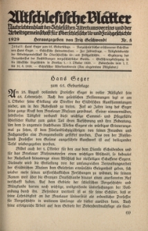 Altschlesische Bl&auml;tter 1929 : Jg.4, Nr 5