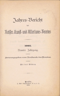 Jahresbericht des Neisser Kunst- und AltertumsVereins 1905