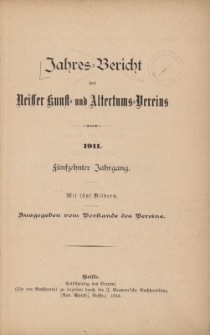 Jahresbericht des Neisser Kunst- und AltertumsVereins 1911