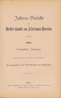Jahresbericht des Neisser Kunst- und AltertumsVereins 1915