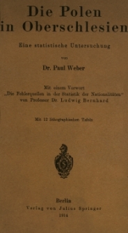 Die Polen in Oberschlesien : eine statistische Untersuchung
