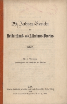 Jahresbericht des Neisser Kunst- und AltertumsVereins 1925: Jg.29