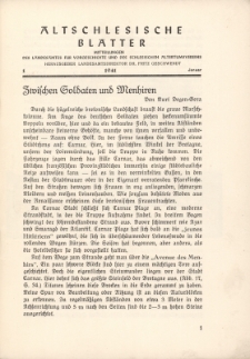 Altschlesische Bl&auml;tter 1941 : Jg.16, Nr 1