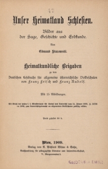 Unser Heimatland Schlesien : Bilder aus der Sage, Geschichte und Erdkunde