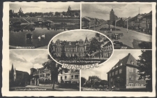 Chojn&oacute;w : plac Wilhelma, łabędzi staw, poczta, rynek, budynek sądu