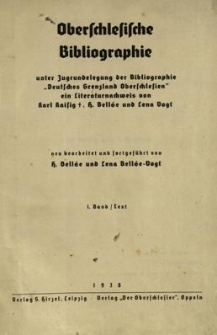 Oberschlesische Bibliographie. Bd. 1 : Text