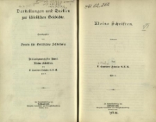 Darstellungen und Quellen zur schlesischen Geschichte. Bd. 23. Kleine Schriften. Tl. 1