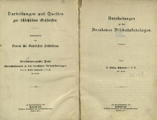 Darstellungen und Quellen zur schlesischen Geschichte. Bd. 25. Untersuchungen zu den Breslauer Bischofskatalogen