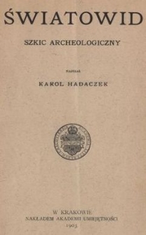 Światowid : szkic archeologiczny