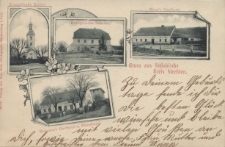 Biały Kości&oacute;ł : gospoda Reimanna i sklep mięsny, kości&oacute;ł i szkoła ewangelicka, gospoda Manna