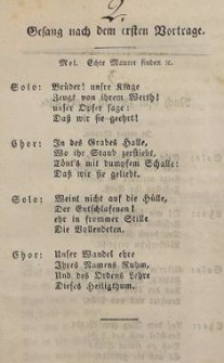 Gesang nach dem ersten Vortrage
