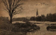 Nysa : widok na ewangelicki kościół garnizonowy i most Berlińsko-Nyski