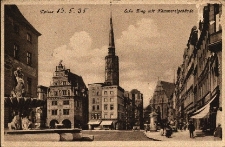 Nysa : fragment rynku, z lewej strony fontanna Trytona