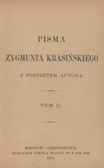 Pisma Zygmunta Krasińskiego z portretem autora. T. II