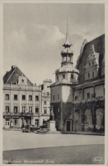 Brzeg : fragment rynku z ratuszem